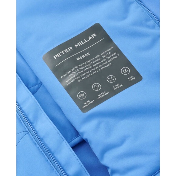 NWT Peter Millar Merge Hybrid Golf Jacket BSEA Blue Sea Men's Size XL $245 - Picture 11 of 13